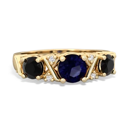 Sapphire Hugs And Kisses 14K Yellow Gold ring R5016