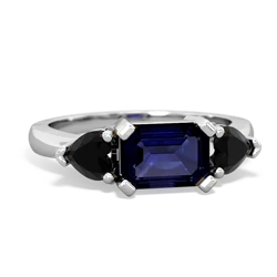 Sapphire Three Stone 14K White Gold ring R5235