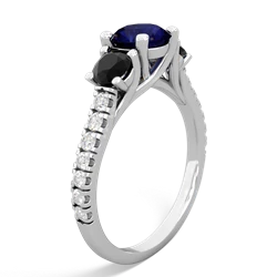 Sapphire Pave Trellis 14K White Gold ring R5500