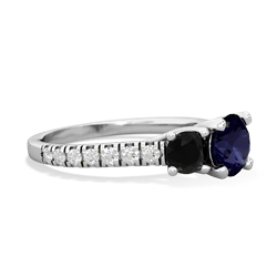 Sapphire Pave Trellis 14K White Gold ring R5500