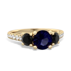 Sapphire Pave Trellis 14K Yellow Gold ring R5500