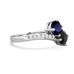 Sapphire Channel Set Two Stone 14K White Gold ring R5303