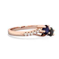 Sapphire Infinity Pave Two Stone 14K Rose Gold ring R5285