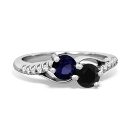 Sapphire Infinity Pave Two Stone 14K White Gold ring R5285