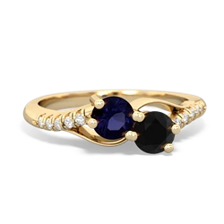 Sapphire Infinity Pave Two Stone 14K Yellow Gold ring R5285