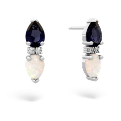 Sapphire Bowtie Drop 14K White Gold earrings E0865
