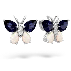 Sapphire Butterfly 14K White Gold earrings E2215