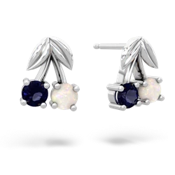 Sapphire Sweet Cherries 14K White Gold earrings E7001