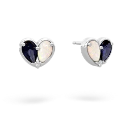 Sapphire 'Our Heart' 14K White Gold earrings E5072