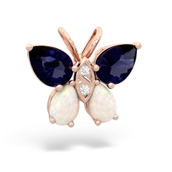 Sapphire Butterfly 14K Rose Gold pendant P2215