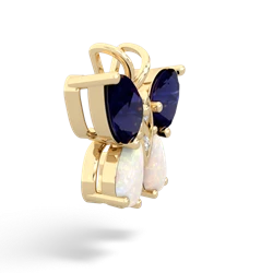 Sapphire Butterfly 14K Yellow Gold pendant P2215