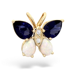 Sapphire Butterfly 14K Yellow Gold pendant P2215