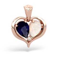 Sapphire Two Become One 14K Rose Gold pendant P5330