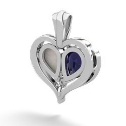 Sapphire Two Become One 14K White Gold pendant P5330