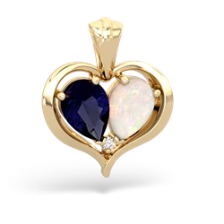 Sapphire Two Become One 14K Yellow Gold pendant P5330