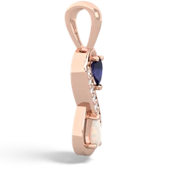 Sapphire Diamond Infinity 14K Rose Gold pendant P5390