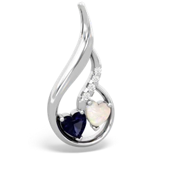 Sapphire Keepsake Curves 14K White Gold pendant P5450