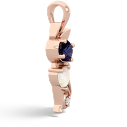 Sapphire Kitten 14K Rose Gold pendant P5780