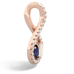 Sapphire Pave Twist 'One Heart' 14K Rose Gold pendant P5360