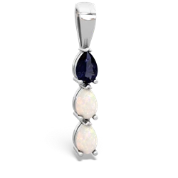 Sapphire Dew Drops 14K White Gold pendant P2251