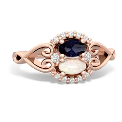 Sapphire Love Nest 14K Rose Gold ring R5860