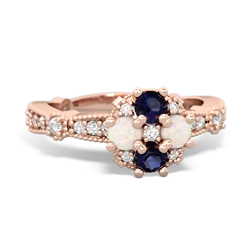 Sapphire Sparkling Tiara Cluster 14K Rose Gold ring R26293RD