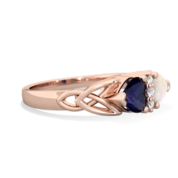 Sapphire Celtic Knot Double Heart 14K Rose Gold ring R5040