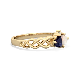 Sapphire Heart To Heart Braid 14K Yellow Gold ring R5870