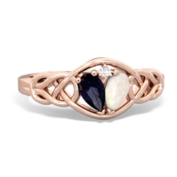 Sapphire Celtic Love Knot 14K Rose Gold ring R5420