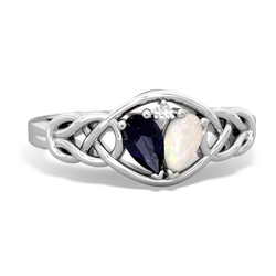 Sapphire Celtic Love Knot 14K White Gold ring R5420