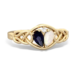 Sapphire Celtic Love Knot 14K Yellow Gold ring R5420