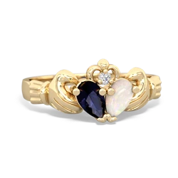 Sapphire 'Our Heart' Claddagh 14K Yellow Gold ring R2388