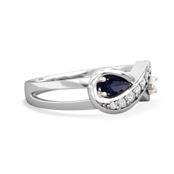 Sapphire Diamond Infinity 14K White Gold ring R5390