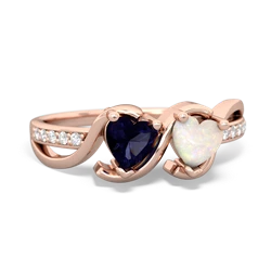 Sapphire Side By Side 14K Rose Gold ring R3090