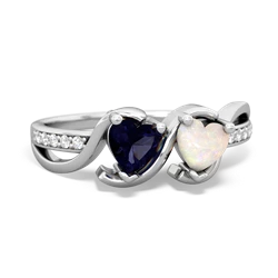 Sapphire Side By Side 14K White Gold ring R3090