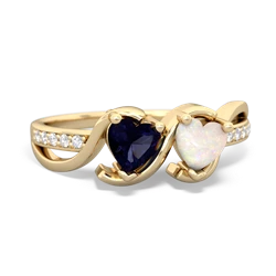 Sapphire Side By Side 14K Yellow Gold ring R3090