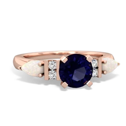 Sapphire 6Mm Round Eternal Embrace Engagement 14K Rose Gold ring R2005