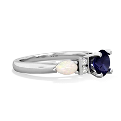 Sapphire 6Mm Round Eternal Embrace Engagement 14K White Gold ring R2005