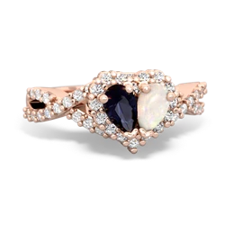 Sapphire Diamond Twist 'One Heart' 14K Rose Gold ring R2640HRT