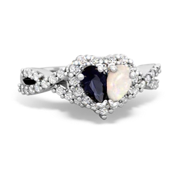 Sapphire Diamond Twist 'One Heart' 14K White Gold ring R2640HRT