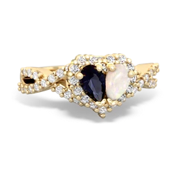 Sapphire Diamond Twist 'One Heart' 14K Yellow Gold ring R2640HRT