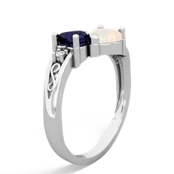 Sapphire Snuggling Hearts 14K White Gold ring R2178