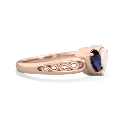 Sapphire Filligree 'One Heart' 14K Rose Gold ring R5070