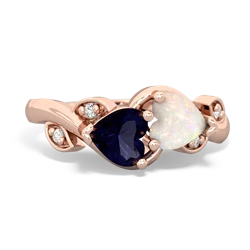 Sapphire Floral Elegance 14K Rose Gold ring R5790