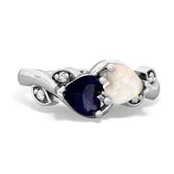 Sapphire Floral Elegance 14K White Gold ring R5790