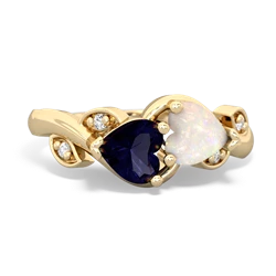 Sapphire Floral Elegance 14K Yellow Gold ring R5790