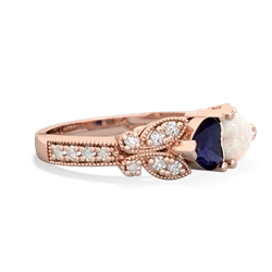 Sapphire Diamond Butterflies 14K Rose Gold ring R5601