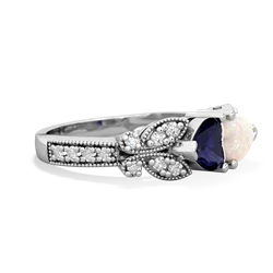 Sapphire Diamond Butterflies 14K White Gold ring R5601