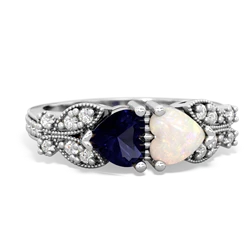 Sapphire Diamond Butterflies 14K White Gold ring R5601