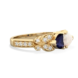 Sapphire Diamond Butterflies 14K Yellow Gold ring R5601